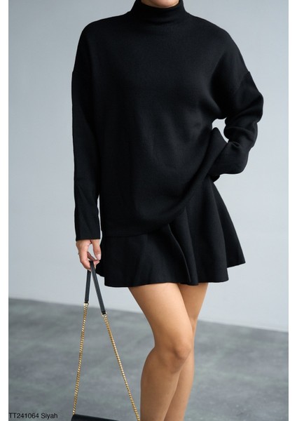 Kadın Triko Mini Etek-Kazak Ikili Takım indirimleri