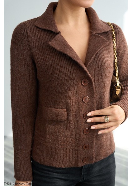 Kadın Erkek Yaka Ceket Tipi Düğmeli Kışlık Hırka fiyatları