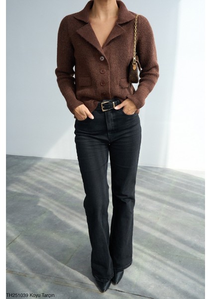 Kadın Erkek Yaka Ceket Tipi Düğmeli Kışlık Hırka modelleri