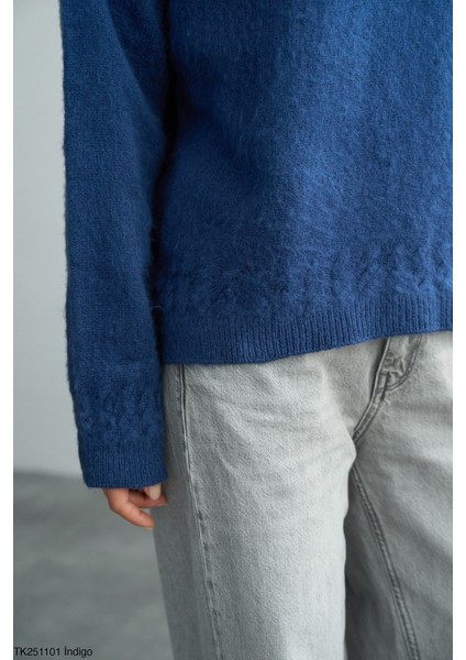 Kadın Bisiklet Yaka Basıc Regular Kesim Kazak fiyatları