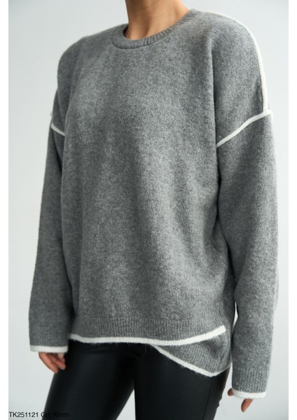 Kadın Asimetrik Kışlık Standart Kazak