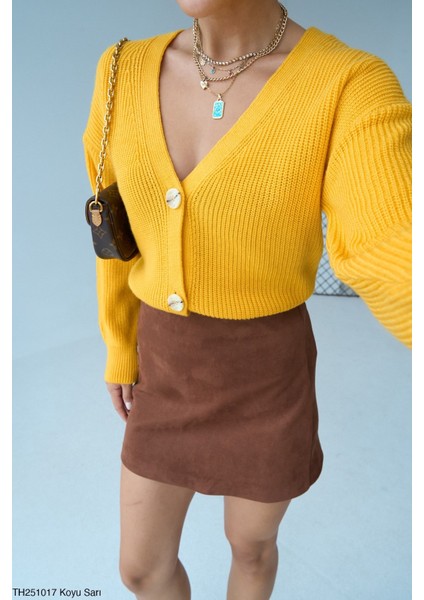 Düğmeli Triko Hırka modelleri