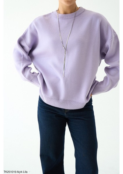 Kadın Bisiklet Yaka Basıc Oversıze Kesim Kazak modelleri