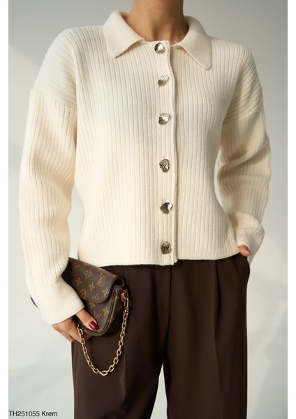 Kadın Erkek Yaka Fitilli Full Düğmeli Triko Hırka fiyatları