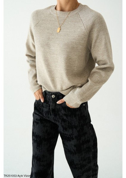 Kadın Bisiklet Yaka Basıc Regular Kesim Kazak fiyatları