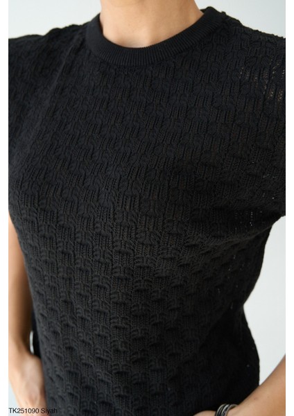 Kadın Bisiklet Yaka Transpran Kısa Kol Kazak fiyatları