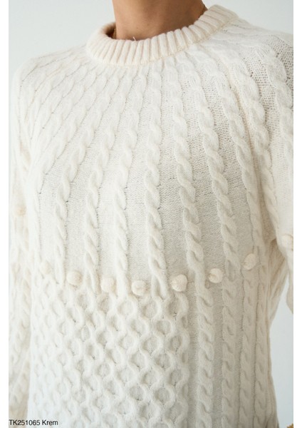 Kadın Bisiklet Yaka Triko Kazak