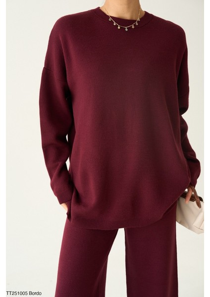 Kadın Triko Pantolon Kazak Ikili Takım