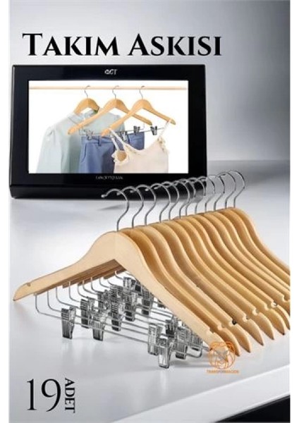 Takım Askısı Ceket Etek Pantolon Kıskaçlı 19 Adet fiyatları
