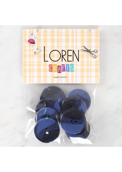 Loren Crafts 8'li Düğme Mavi - 1141