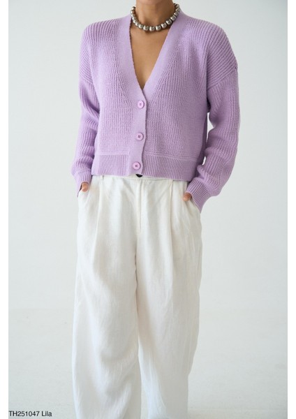 Kadın Düğmeli Standart Beden Kısa Basıc Triko Hırka modelleri