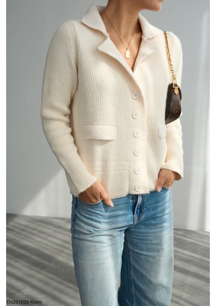 Kadın Erkek Yaka Ceket Tipi Düğmeli Kışlık Hırka fiyatları