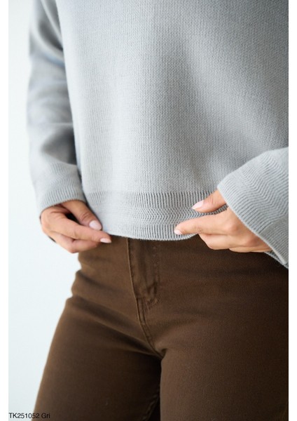 Kadın Ince Basic Bisiklet Yaka Sezonluk Triko Kazak fiyatları