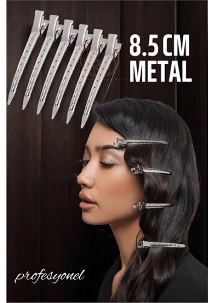 Saç Klipsi Metal Toka Profesyonel 6 Adet