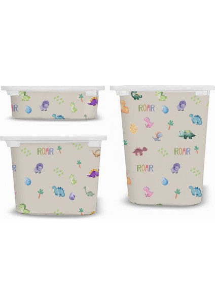 Trofast Dinazor Temalı Sticker - Çocuk Odası Oyuncak Düzenleme Etiketi - Dayanıklı Folyo modelleri