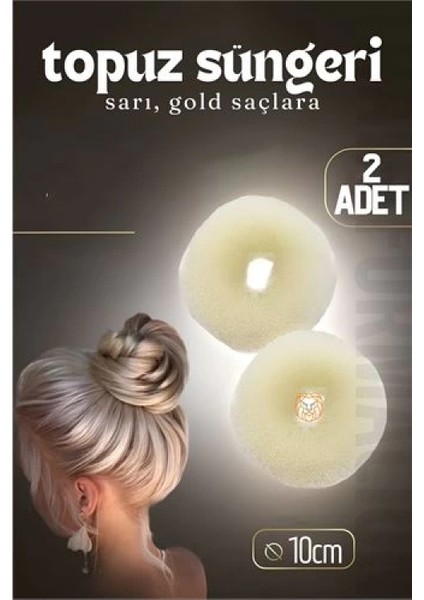 Gold Saç Topuz Süngeri 2 Adet 10 cm Çap 4 cm Kalınlık