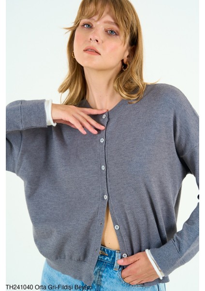 Kadın Full Düğmeli Ince Sezonluk Triko Hırka fiyatları