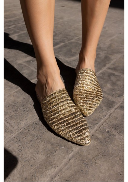 Rotte Kadin Siyah Örgu Hasir Terlik