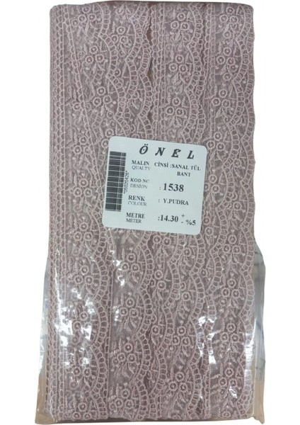 Dantel Polyester Sanal Tül Bant Y.pudra 14,30 Metre En 3 cm ON-1538-PU