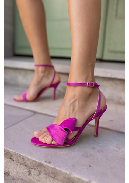 Shelly Kadin Siyah Saten Abiye Sandalet modelleri