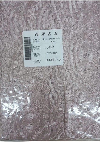 Dantel Polyester Sanal Tül Bant Y.pudra 14,60 Metre En 6 cm ON-3493-PU