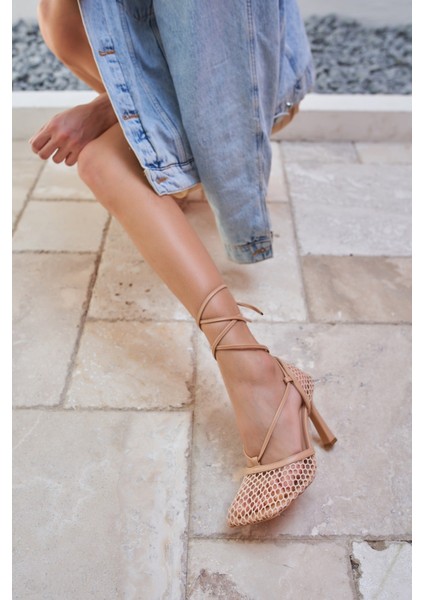 Niklas Kadin Bej File Detay Topuklu Sandalet