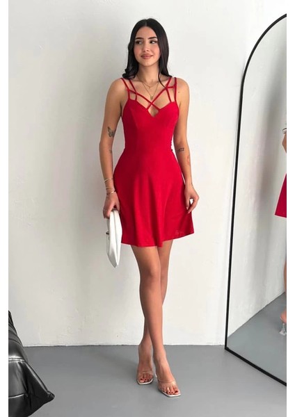 Ince Çift Askılı Mini Elbise fiyatları