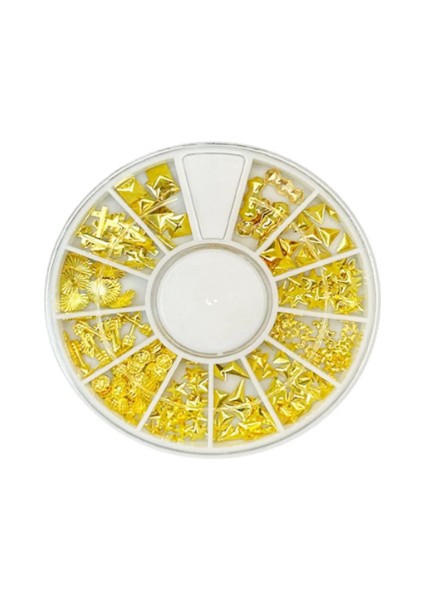 Misyul By Ocean Altın Renkli Tırnak Süsleme Seti - 12 Bölmeli Metal Nail Art Aksesuar Kutusu fiyatları