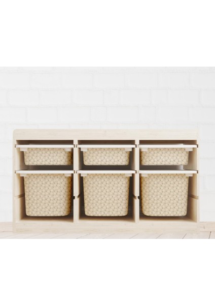 Trofast Papatya Temalı Sticker - Çocuk Odası Oyuncak Düzenleme Etiketi - Dayanıklı Folyo