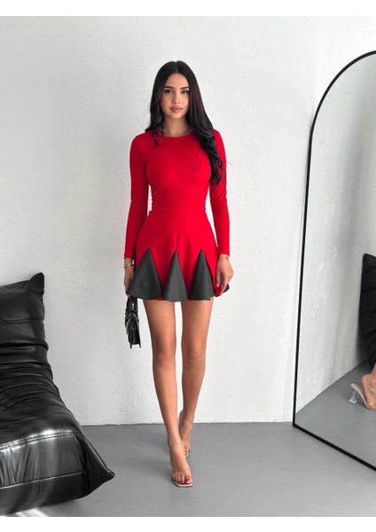 Eteği Kloş Crep Mini Elbise S1267 fırsatları
