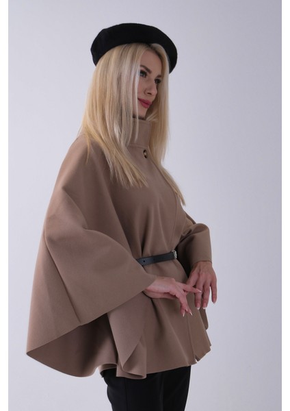 Vizon Önü Tek Düğme Kapamalı Kemer Detaylı Panço 47122713.34