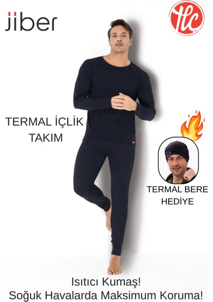 Erkek Nem ve Koku Yapmaz Isıtıcılı Termal Alt Üst Set Içlik Takım (Termal Bere Hediye)