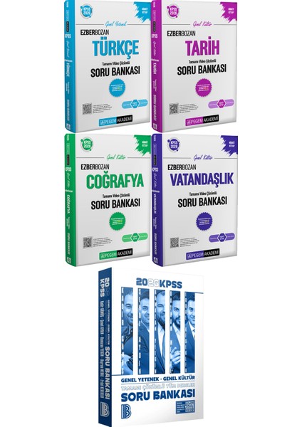 2026 Kpss Tüm Dersler Tamamı Çözümlü Soru Bankası - 2026 Kpss Ezberbozan Türkçe Tarih Coğrafya Vatandaşlık Soru