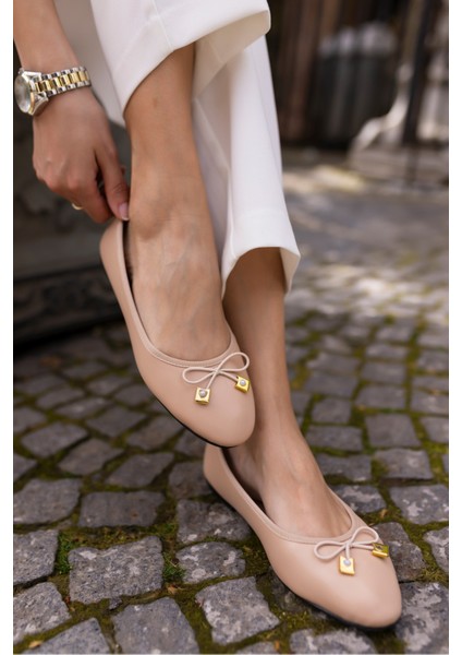 Yale Kadin Bej Cilt Pisi Babet