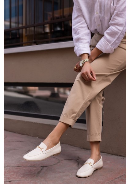 Geola Kadın Kahve Gercek Deri Tokalı Loafer Ayakkabi indirimleri