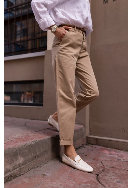 Geola Kadın Kahve Gercek Deri Tokalı Loafer Ayakkabi