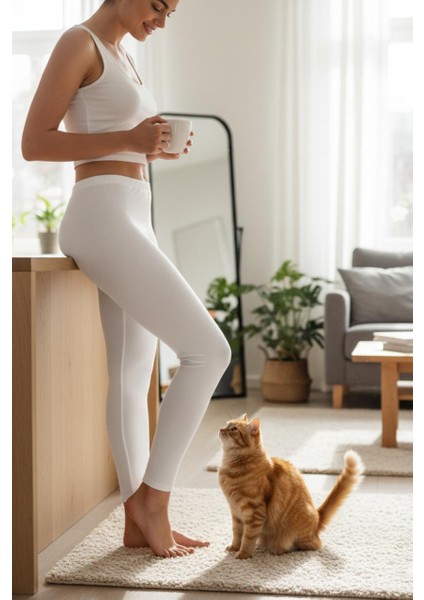 Ince Bel Biye Lastikli | Full Likralı Performans Taytı | Kadın Tayt