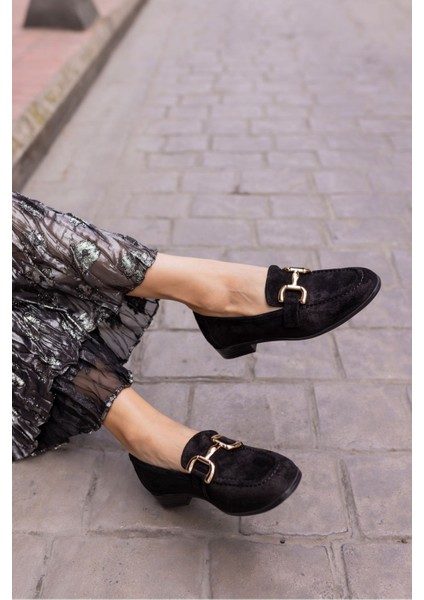 Trink Kadin Bej Gercek Deri Suet Loafer Ayakkabi