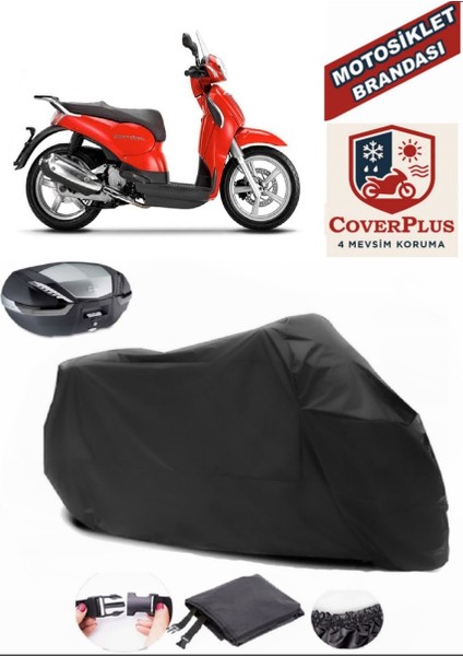 Aprilia Scarabeo 200 Motor Brandası Siyah Arka Çanta Uyumlu Motorsiket Brandası Motor Örtüsü Çadır Su Geçirmez Motosiklet Kılıfı Motor Brandası