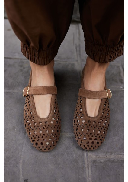 Olimpus Kadın Gold Altın Gercek Deri Babet