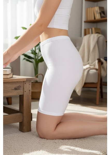 Full Likralı Ince Bel Biye Lastikli Kısa Tayt | Kadın Kısa Tayt