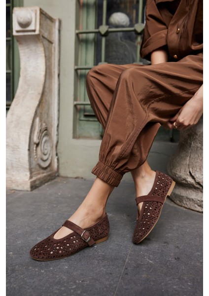 Olimpus Kadın Gold Altın Gercek Deri Babet