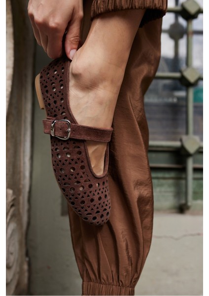 Olimpus Kadın Gold Altın Gercek Deri Babet