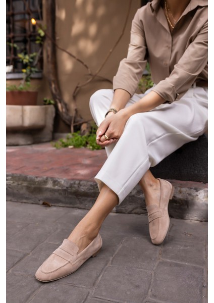 Otton Kadin Vizon Kum Suet Loafer Babet fırsatları