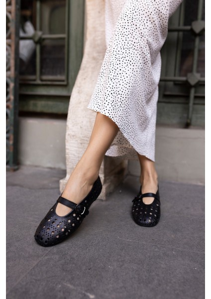 Olimpus Kadın Gold Altın Gercek Deri Babet