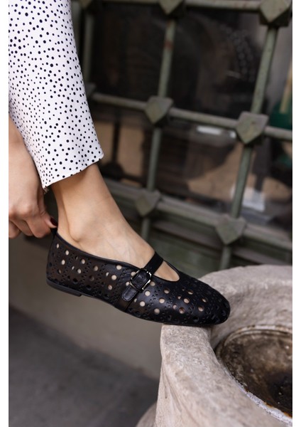 Olimpus Kadın Gold Altın Gercek Deri Babet