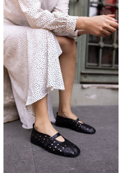 Olimpus Kadın Gold Altın Gercek Deri Babet