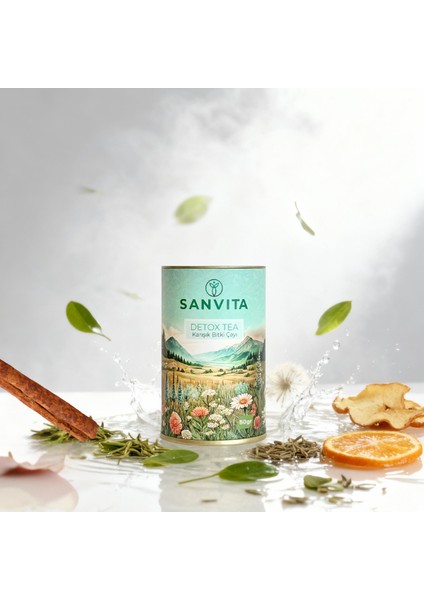 Detox Tea – Yeşil Çay, Mate ve Karahindiba Karışımı | Meyve Aromalı Bitki Çayı 50 gr