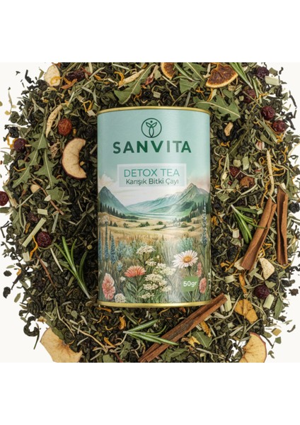 Detox Tea – Yeşil Çay, Mate ve Karahindiba Karışımı | Meyve Aromalı Bitki Çayı 50 gr fırsatları