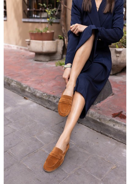 Otton Kadin Vizon Kum Suet Loafer Babet